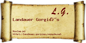 Landauer Gorgiás névjegykártya
